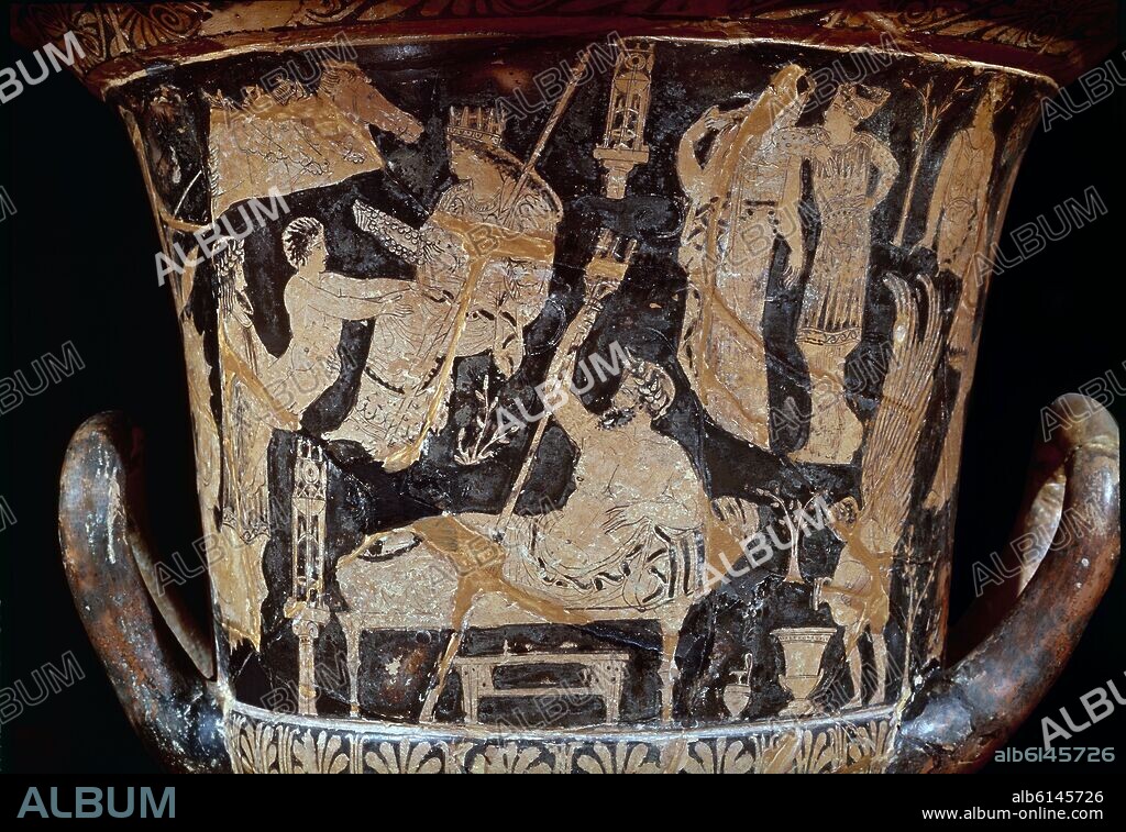 TESEO Y POSEIDON - CRATERA ATICA 400 AC.