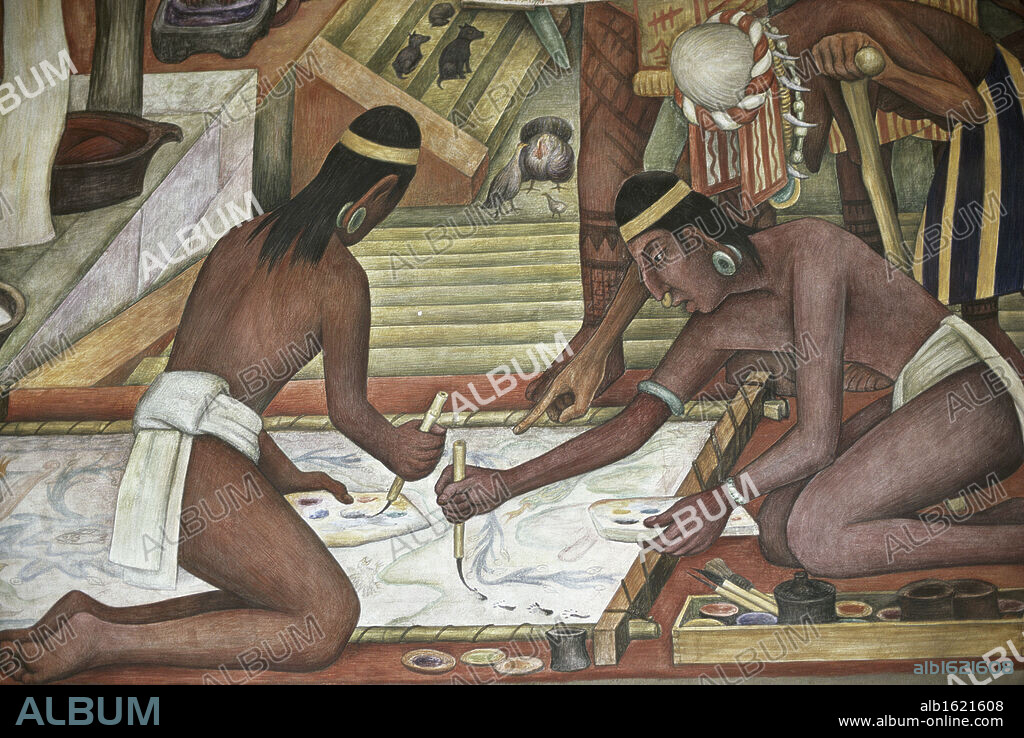 Tarascan Civilization by Diego Rivera, 1886-1957, Mexico, Mexico City, National Palace.