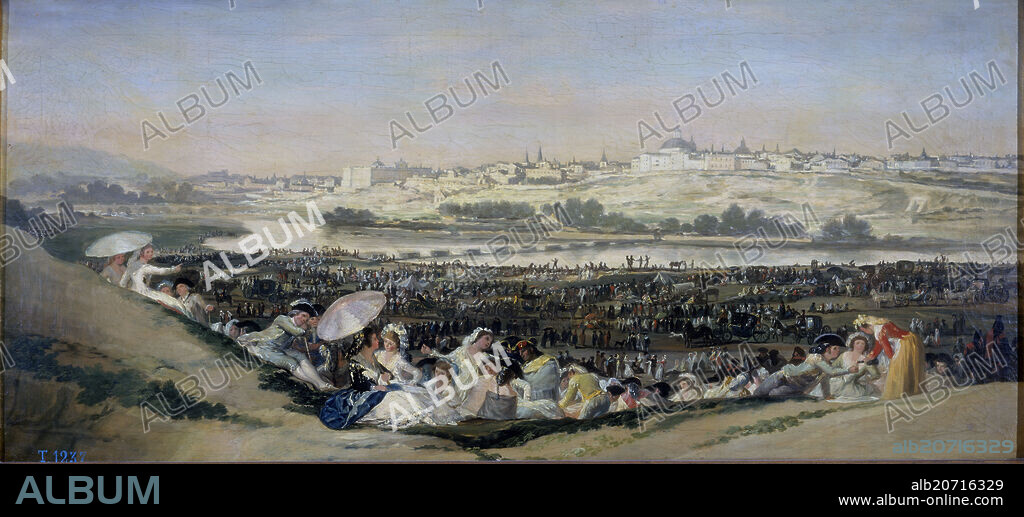 FRANCISCO GOYA Y LUCIENTES DE (1746-1828). PRADERA DE SAN ISIDRO - 1788 - O/L - 41,9x90,8 - NP 750 - CARTON PARA TAPIZ.