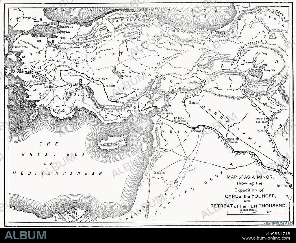 Map of the world according to Herodotus. From Cassell's Universal History, published 1888.