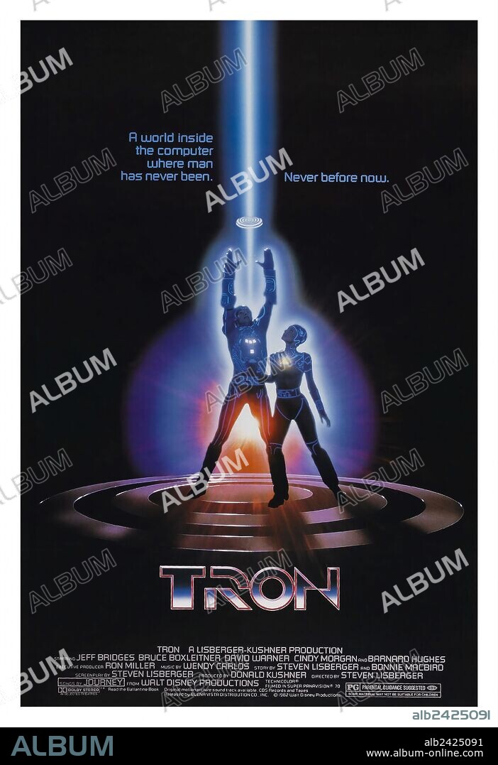 Poster of TRON, 1982, directed by STEVEN LISBERGER. Copyright DISNEY.