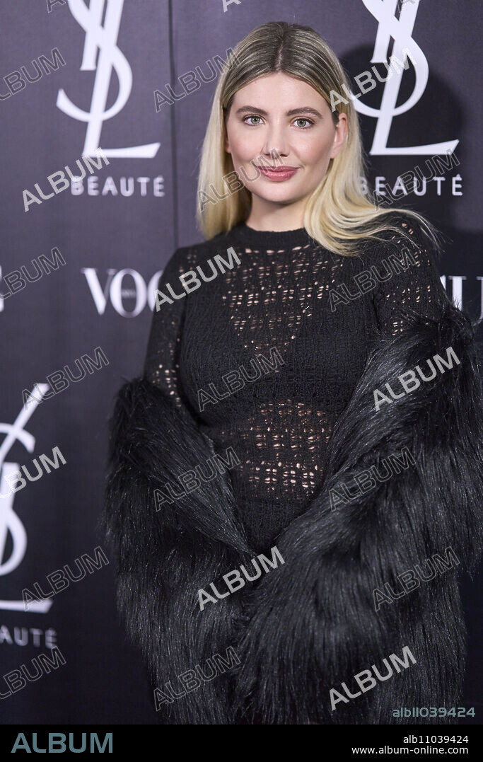 Miriam Giovanelli attends Vogue and Ives Saint Laurent Christmas Party at Downtown Space on December 14, 2022 in Madrid, Spain.