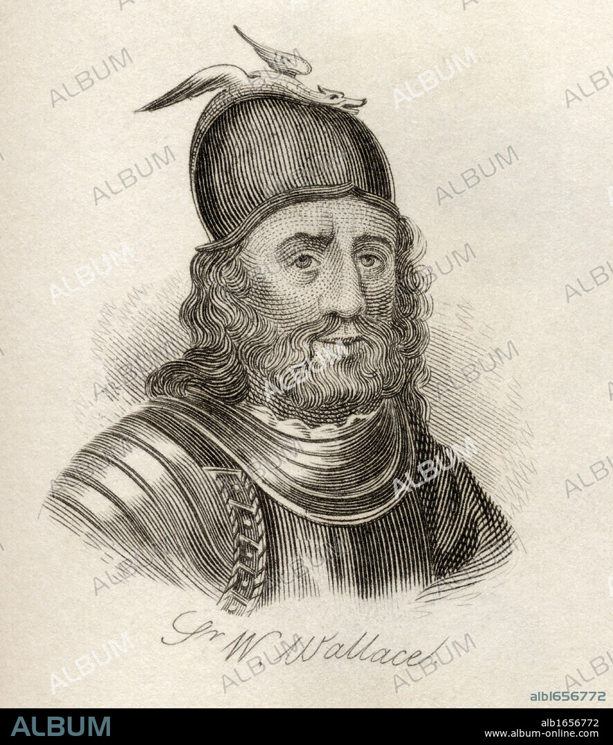 Sir William Wallace circa 1272-76 to 1305.Scottish knight, landowner and patriot. From the book Crabbs Historical Dictionary published 1825.
