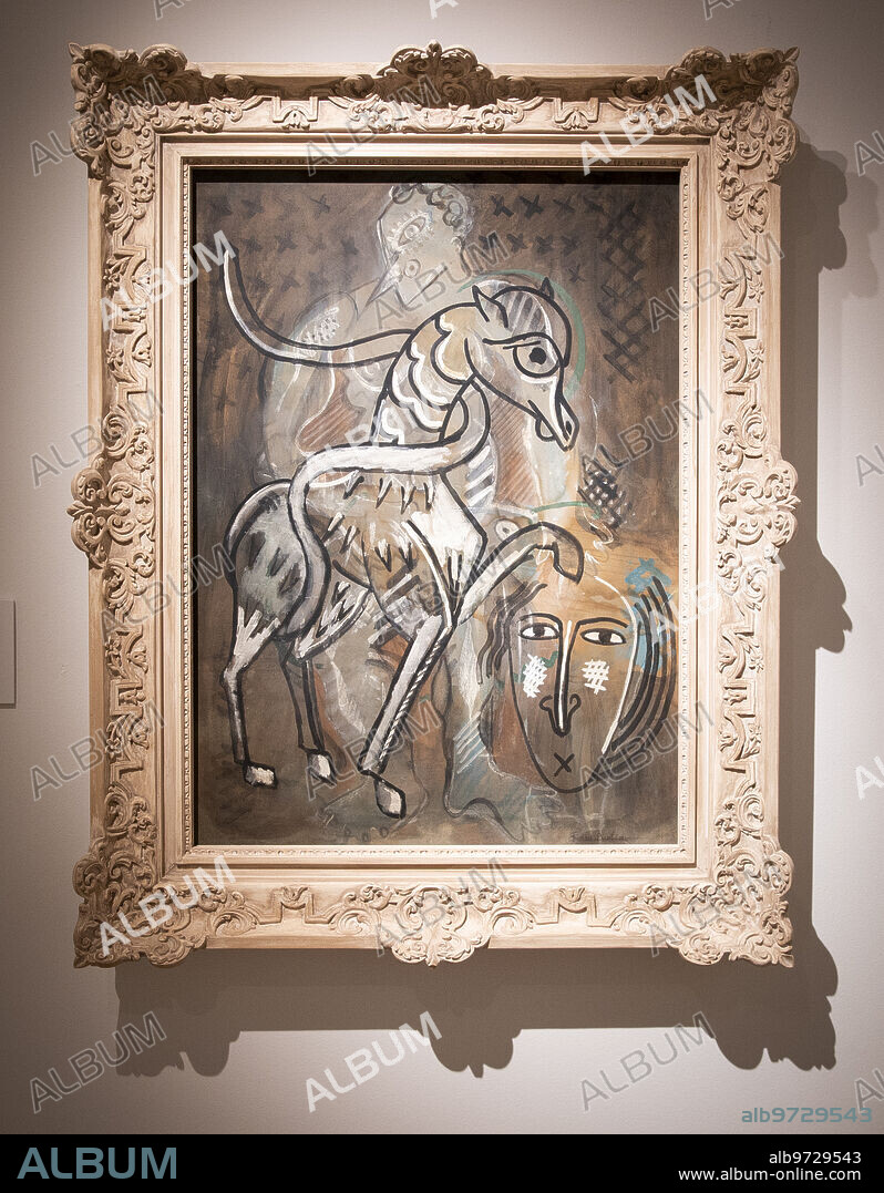 Madrid, 08/02/2022. Llegada del cuadro de Paul Gauguin (1892) desde Andorra al Museo Thyssen-Bornemisza. En la imagen, 'Serie transparencias', 1925-1927, de Francis Picabia. Foto: Ignacio Gil. ARCHDC.