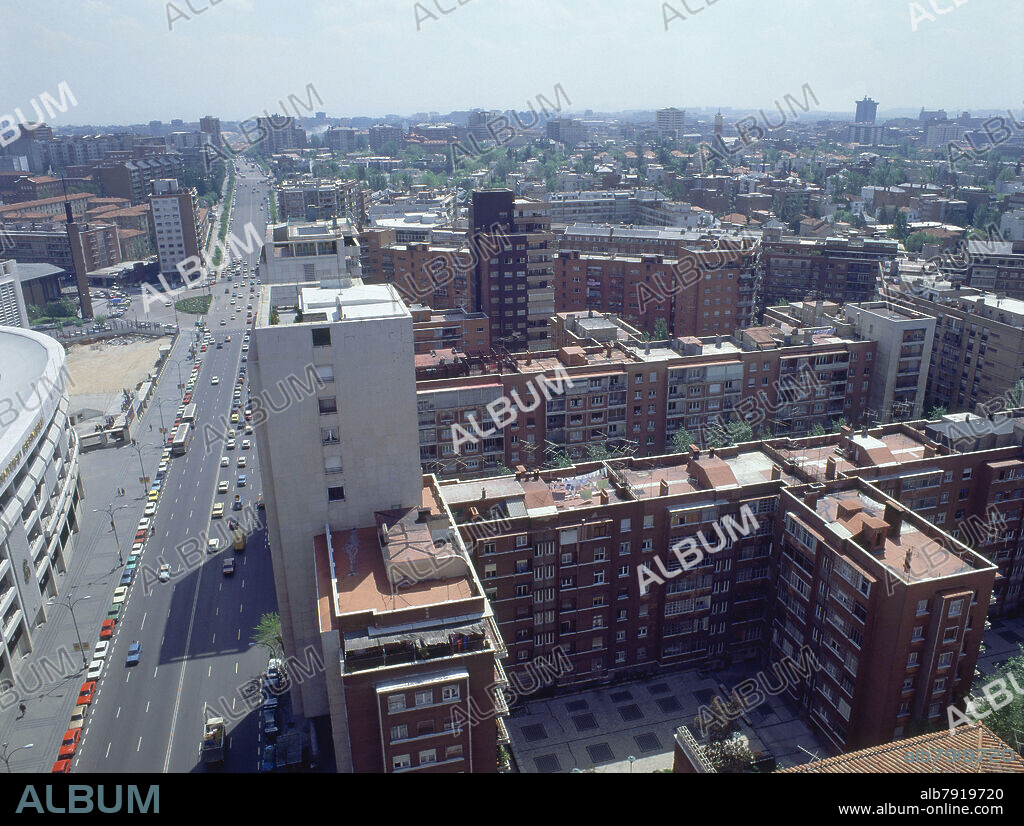 MADRID DESDE EDIFICIO LIMA HACIA COLONIA EL VISO - FOTO AÑOS 80.
