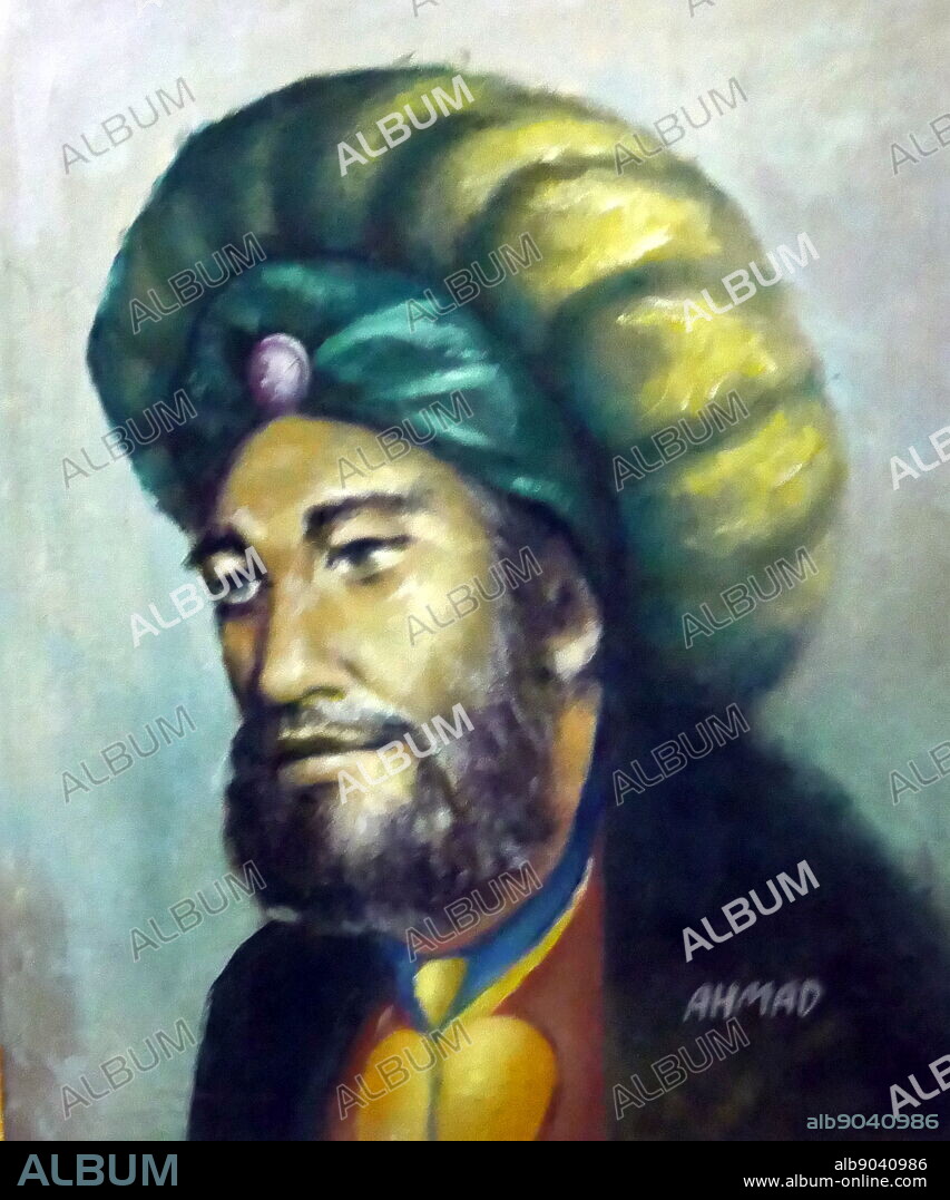 Portrait of Al-Kindi. Abu Yusuf Yaqoub ibn Ishaq as-Sabah al-Kindi was an Arab Muslim philosopher, polymath, mathematician, physician and musician.