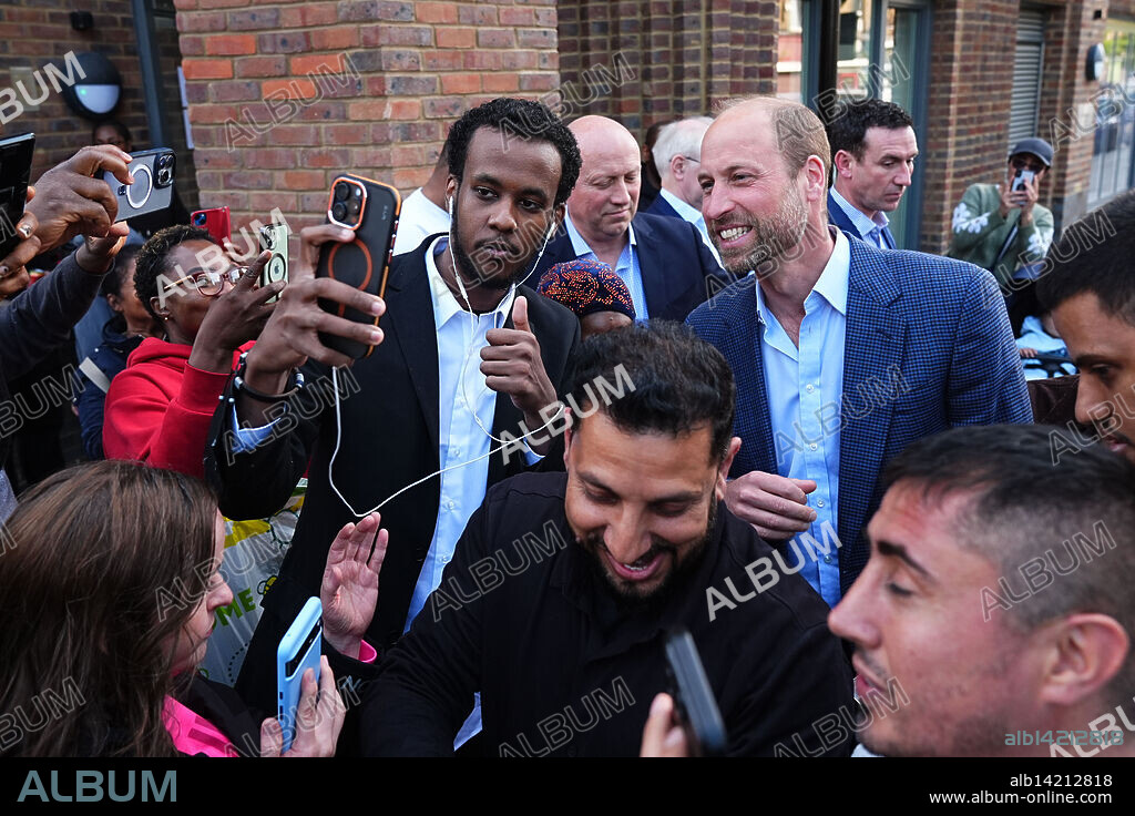 WILLIAM PRINCE OF WALES. April 25, 2025, London, London, United Kingdom: Prince William during a visit to the Mentivity community centre and youth hub in London. (Credit Image: © Pool/i-Images via ZUMA Press).