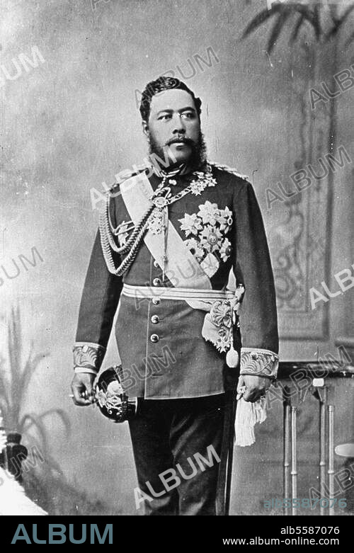 Kalakaua I, David, King of Hawaii. (1874-91); Honolulu 16.11.1836 - San Francisco 20.1.1891. Portrait, 1883.