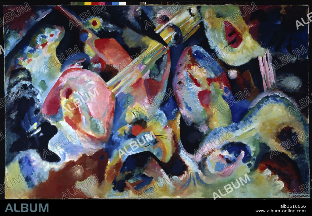 WASSILY KANDINSKY. Improvisation: The Deluge by Vasily Kandinsky, oil on canvas, 1866-1944, Germany, Munich, Stadtische Galerie im Lenbachhaus.