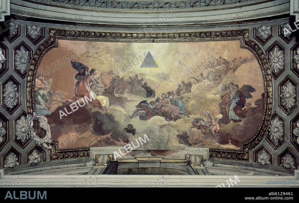 FRANCISCO DE GOYA. CUPULA DEL CORETO - ADORACION DEL NOMBRE DE DIOS POR LOS ANGELES.
