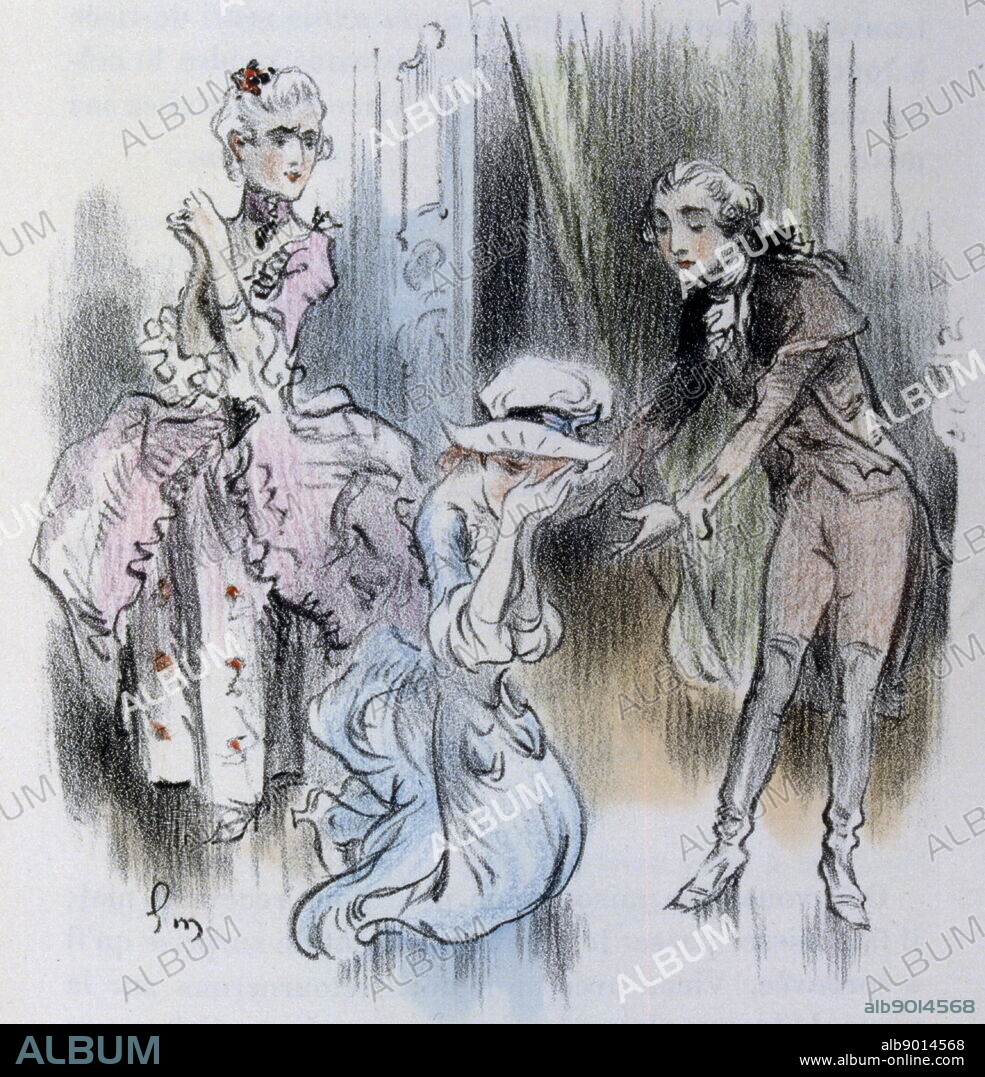 Illustration for 'On ne badine pas avec l'Amour' (1834), by Alfred Louis Charles de Musset-Pathay (1810 - 1857), French dramatist, poet, and novelist. 1904 Edition.