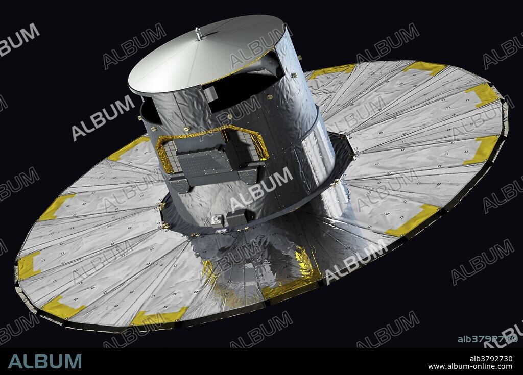Artist's impression of the European Space Agency's Gaia space probe. Gaia's mission is to create the most detailed three-dimensional map ever made of the Milky Way galaxy. The Gaia satellite was launched in December 2013 and went into orbit around the Langrangian point L2, located about 1.6 million kilometers away from the Earth, in the direction opposite to the Sun. Gaia will chart a billion stars (about 1% of the stars in our galaxy) using two telescopes and three scientific instruments. On September 14, 2016, the mission released its first set of data from a year of scanning the sky.