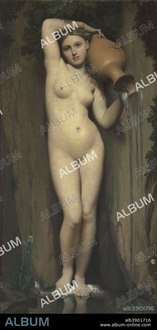 JEAN AUGUSTE DOMINIQUE INGRES. La Source The Spring. Date/Period: 1820 - 1856. Painting. Oil on canvas. Height: 1,630 mm (64.17 in); Width: 800 mm (31.49 in).
