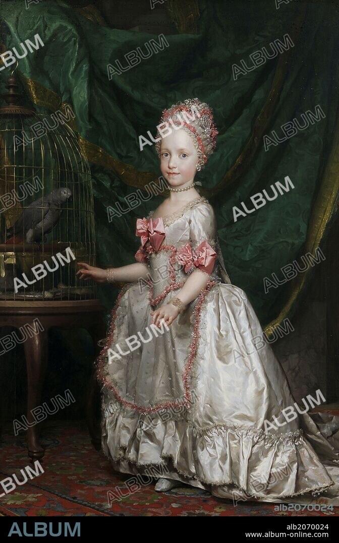 ANTON RAPHAEL MENGS. Anton Rafael Mengs / 'La archiduquesa María Teresa de Austria', 1771, Escuela Alemana, Óleo sobre Lienzo, 144 cm x 105 cm, P02193.