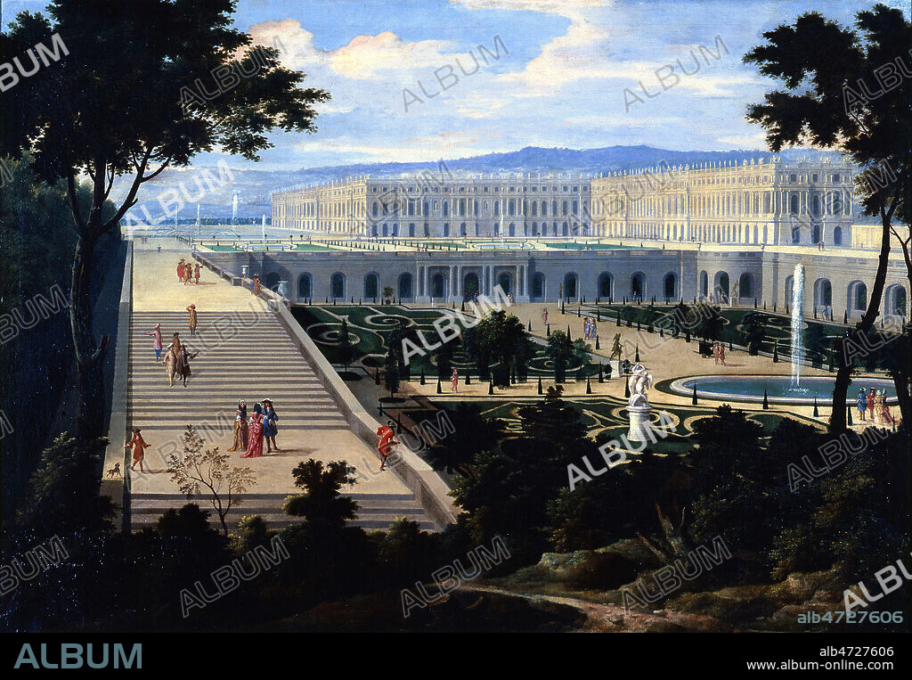 Chateau de Versailles : L'Orangerie par Jean Baptiste MARTIN (1659 1735) . Regne de LOUIS XIV, 17eme XVIIe siecle. Peinture conservee au Chateau de Versailles. Credit photo Bernard DUPONT/KHARBINE TAPABOR.