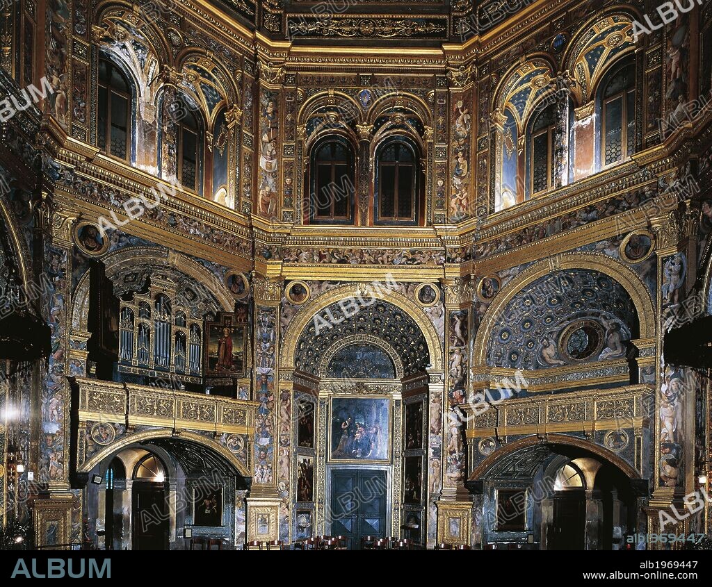 Interior of the Sanctuary Of The Incoronata, Lodi, by Giovanni di Domenico Battagio known as Giovanni da Lodi. Italy, 15th-16th centuries.
