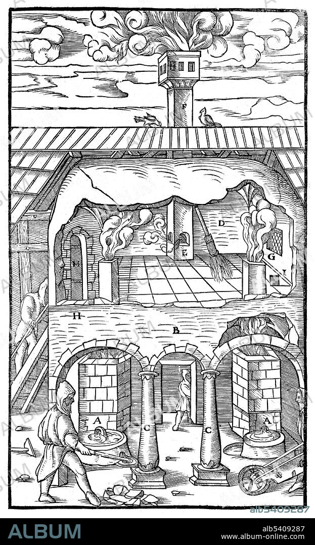 Woodcut from De Re Metallica. Georgius Agricola (March 24, 1494 - November 21, 1555) was a German scholar and scientist, known as "the father of mineralogy". In 1556 he published his book De Re Metallica, a treatise on mining and extractive metallurgy, with woodcuts illustrating processes to extract ores from the ground and metal from the ore, and the many uses of water mills in mining. He described and illustrated how ore veins occur in and on the ground, making the work an early contribution to the developing science of geology. He described prospecting for ore veins and surveying in great detail, as well as washing the ores to collect the heavier valuable minerals, such as gold and tin. It was also an important chemistry text for the period and is significant in the history of chemistry. De re metallica is considered a classic document of Renaissance metallurgy, unsurpassed for two centuries.