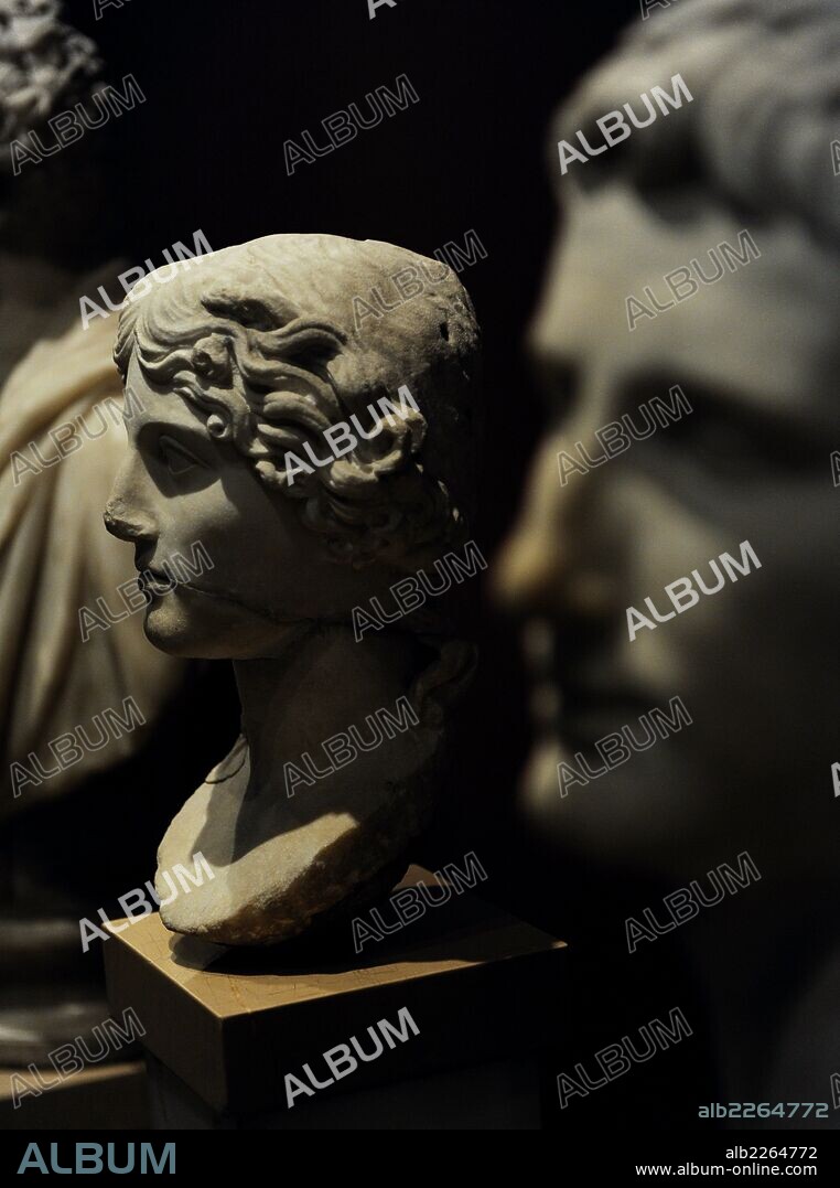 Agrippina the Elder (14 BC-33 AD). Roman noblewoman. Bust. Marble. 1st century AD. From Pergamum (Turkey). Archaeological Museum. Istanbul. Turkey.