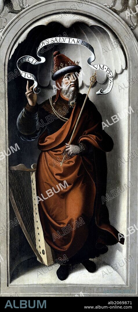 Juan Correa de Vivar / 'El profeta David', Hacia 1535, Escuela Española, Óleo sobre Tabla, 90,5 cm x 42,5 cm, P00683.