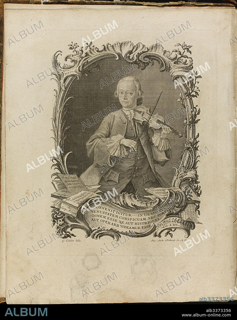 JAKOB ANDREAS FRIEDRICH (FRIDRICH). Leopold Mozart. Frontispiece of the "Versuch einer gründlichen Violinschule".