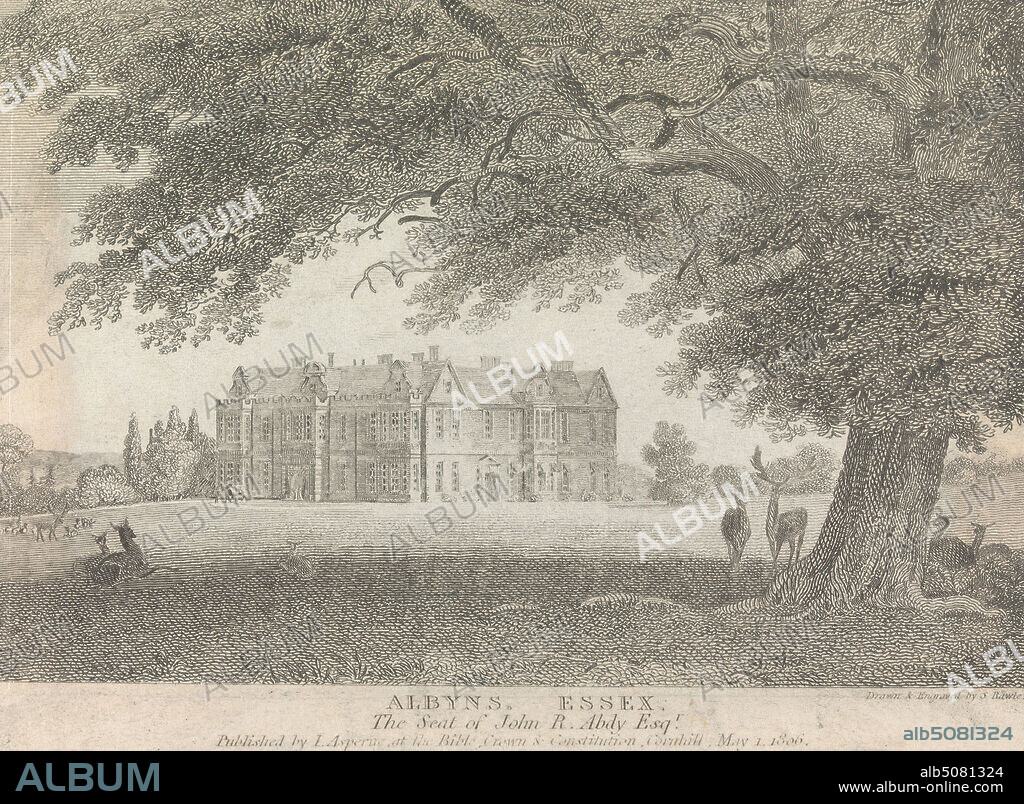 Albyns, Essex, The Seat of John R. Abdy, Esquire (published by L. Asperne); page 7 (Volume One), Samuel Rawle, 17711860, British, 1806, Engraving.