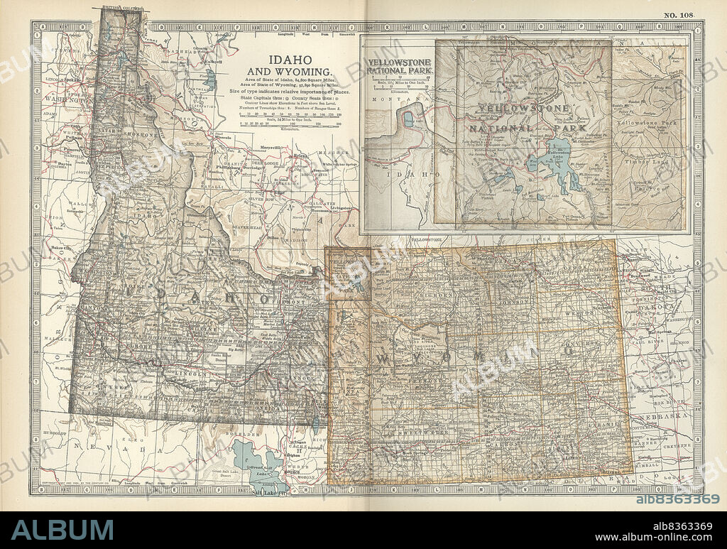 Map of Idaho and Wyoming.