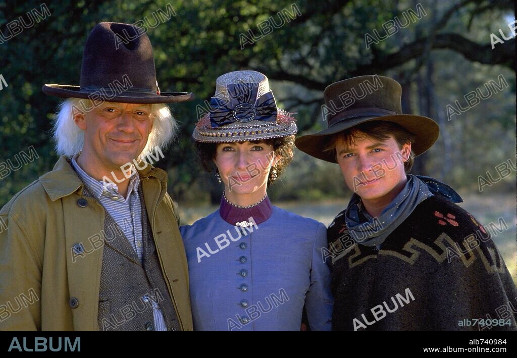 CHRISTOPHER LLOYD, MARY STEENBURGEN und MICHAEL J. FOX in BACK TO THE FUTURE PART III, 1990, unter der Regie von ROBERT ZEMECKIS. Copyright UNIVERSAL PICTURES.