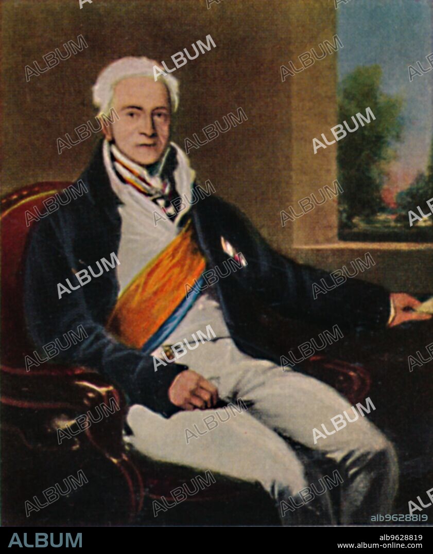 'Staatskanzler Fürst Hardenberg 1750-1822', 1934. Karl August Fürst Hardenberg (1750-1822), Prussian statesman and Prime Minister of Prussia. From "Die Großen der Weltgeschichte". [Eckstein-Halpaus, Dresden, 1934].
