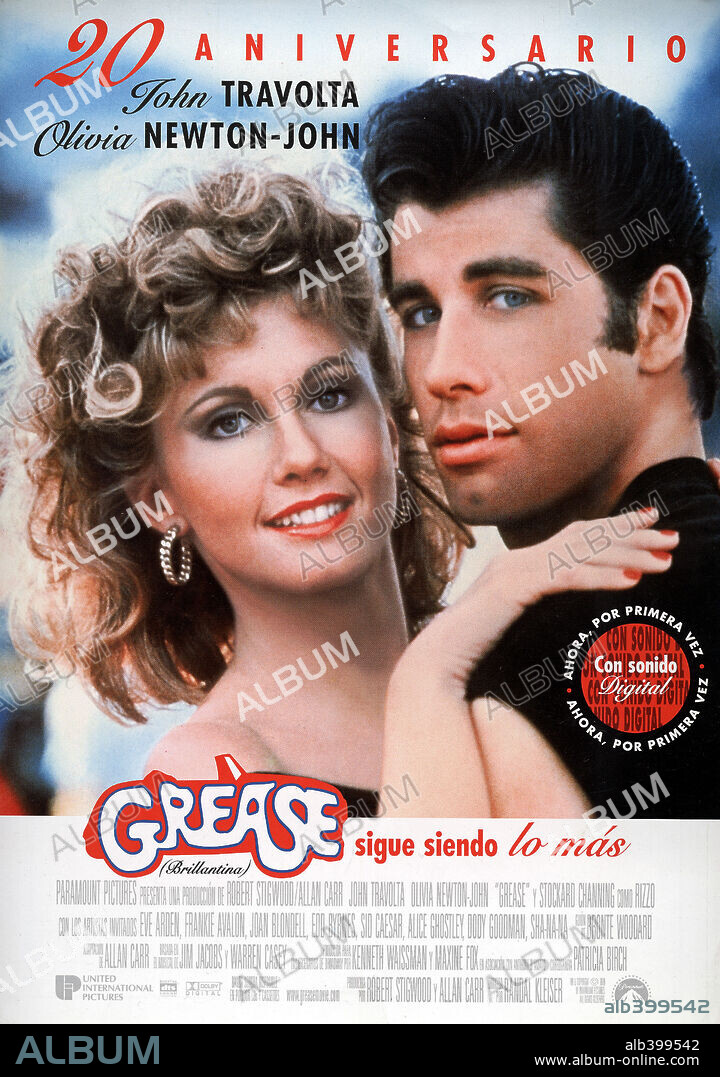 Poster de GREASE, 1978, dirigida por RANDAL KLEISER. Copyright PARAMOUNT PICTURES.