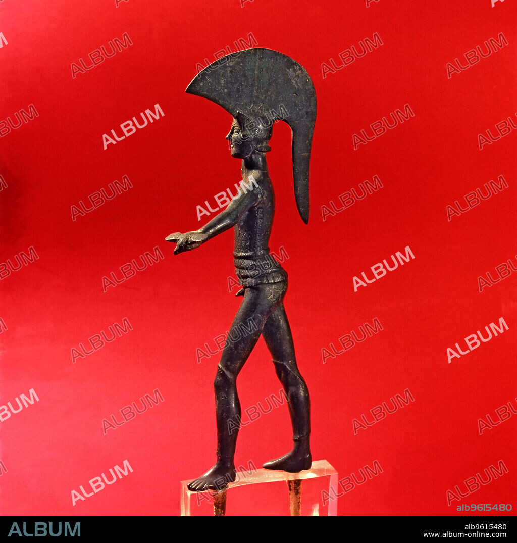 Ares, god of war, son of Zeus and Hera, bronze statue.