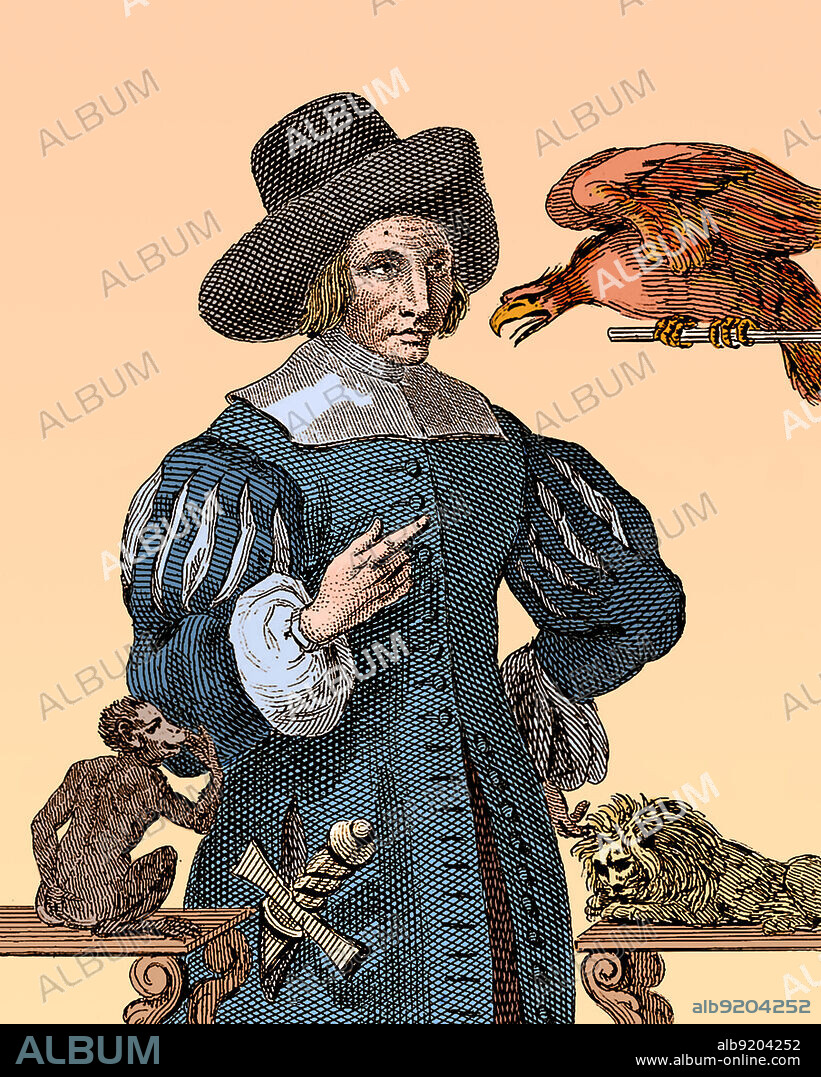 Mary Frith (c. 1584-1659), also known as Moll (or Mal) Cutpurse, was a notorious pickpocket and fence of the London underworld. She wore men's clothing, kept parrots, bred mastiffs, and was the first English woman known to smoke. Several plays were written about her during her lifetime. The Life of Mrs Mary Frith, a sensationalized biography written three years after her death, helped to mythologize her. From "Collection of four hundred portraits of remarkable, eccentric and notorious personages," circa 1880. Colorized.