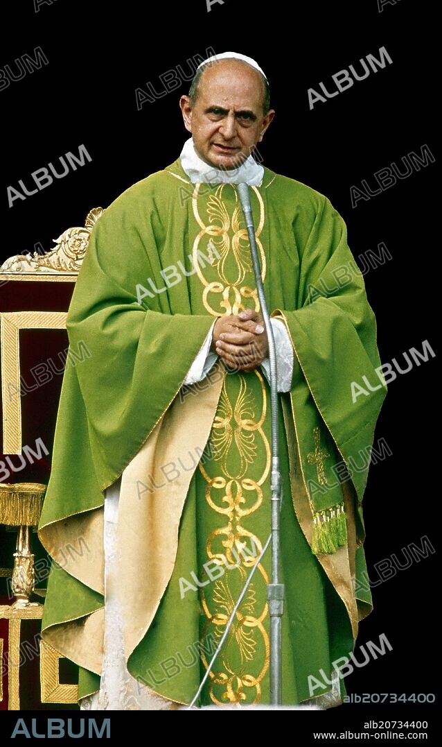 Paul VI (Paulo VI), pope from 1963 to 1978, celebrating a mass.