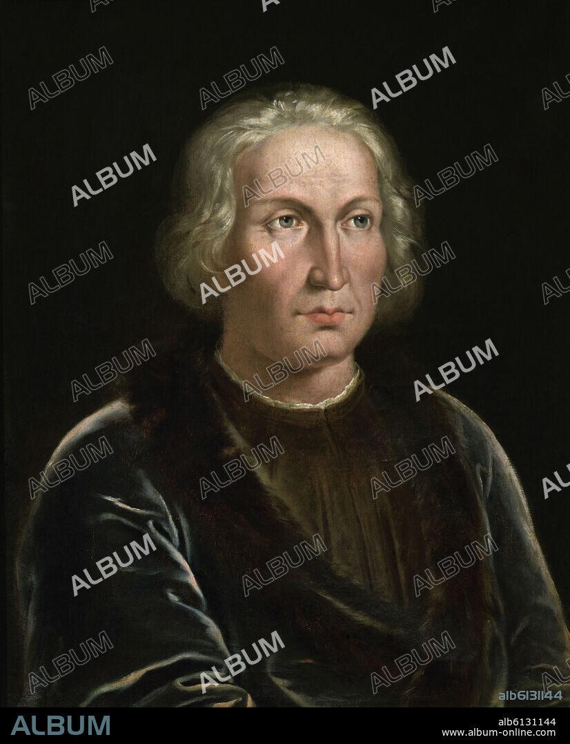 RAFAEL TEGEO (1798-1856). RETRATO DE CRISTOBAL COLON (1451/1506) - COPIADO EN 1828 DE UNA ESTAMPA DE ALEJANDRO CAPRIOLO - Nº INV 268.