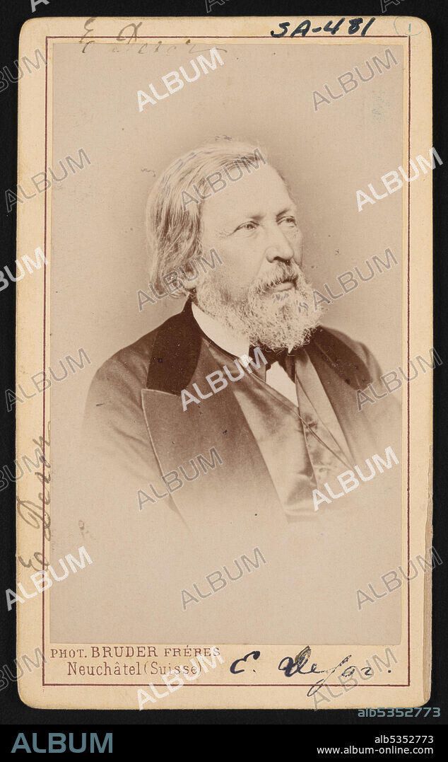 BRUDER FRERES. Portrait of Pierre Jean Edouard Desor (1811-1882), Before 1882.