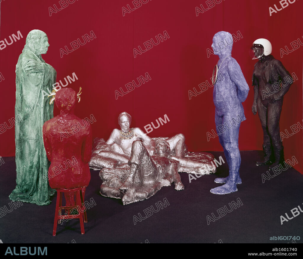 Various Figures by George Segal, sculpture, 1924-2000.