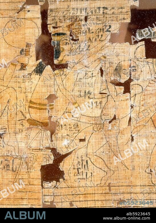 A detail from the Turin Papyrus which depicts scenes of prostitutes, their clients and various love-making positions. Country of Origin: Egypt. Culture: Ancient Egyptian. Date / Period: 19th dynasty c. 1295-1186BC. Material Size: Papyrus.