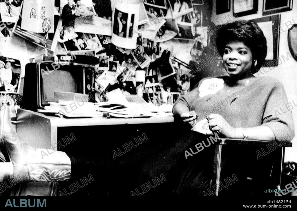 Jan 01, 1985 - Chicago, Illinois, U.S. - OPRAH WINFREY has come a long way since this picture was taken in 1985 in her studio office in Chicago. 1985
