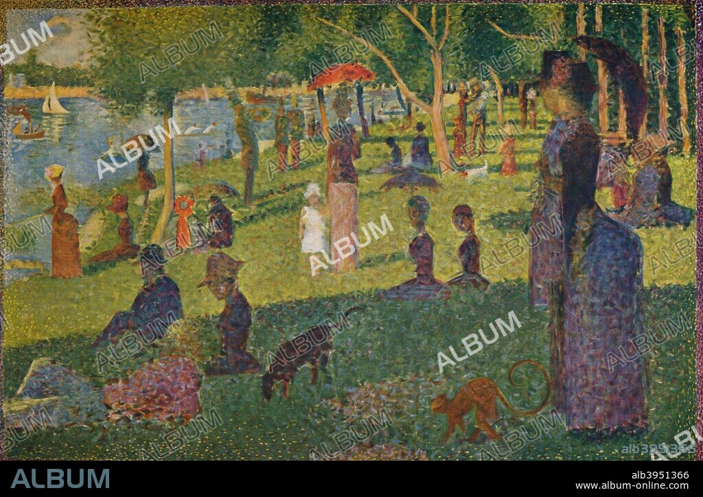 'Study for A Sunday on La Grande Jatte', 1884. Painting held at The Metropolitan Museum Of Art, New York. From Die Meister Des XX. Jahrhunderts II. [Verlag E. A. Seemann, Leipzig, 1935].