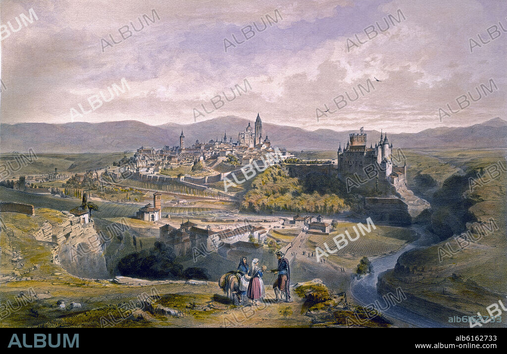 ALFRED GUESDON (1808/1876). DIBUJO DE SEGOVIA         SIGLO XIX.