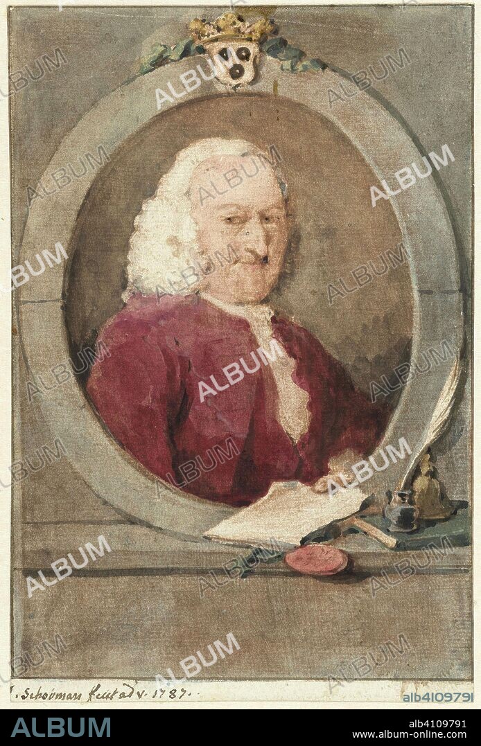 Portrait of Pieter van Bleiswijk. Draughtsman: Aert Schouman (mentioned on object). Dating: 1787. Measurements: h 183 mm × w 123 mm.