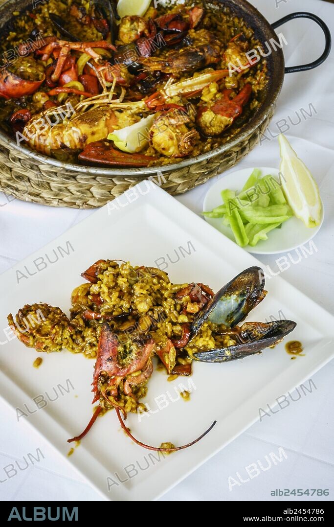 Paella de marisco,Sa Rapita- Can Pep-, Mallorca,Islas Baleares,Spain.