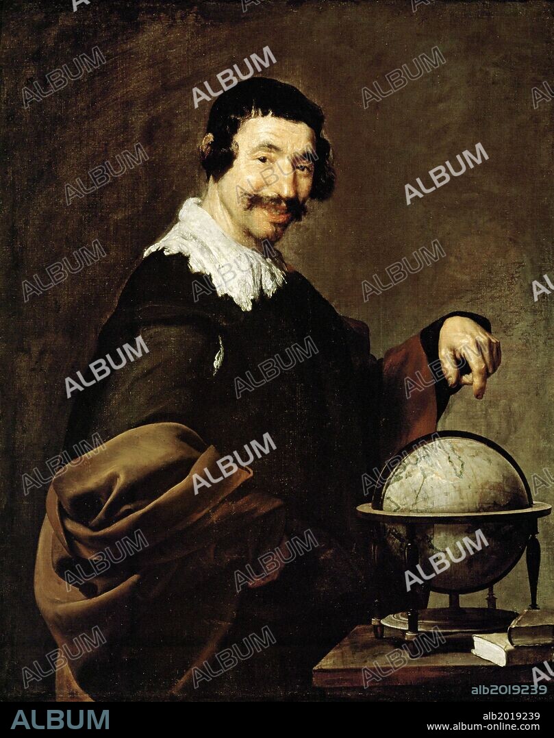 DIEGO VELÁZQUEZ. Diego Velázquez / 'El geógrafo o Demócrito', 1628-1640, Óleo sobre lienzo, 101 x 81 cm.