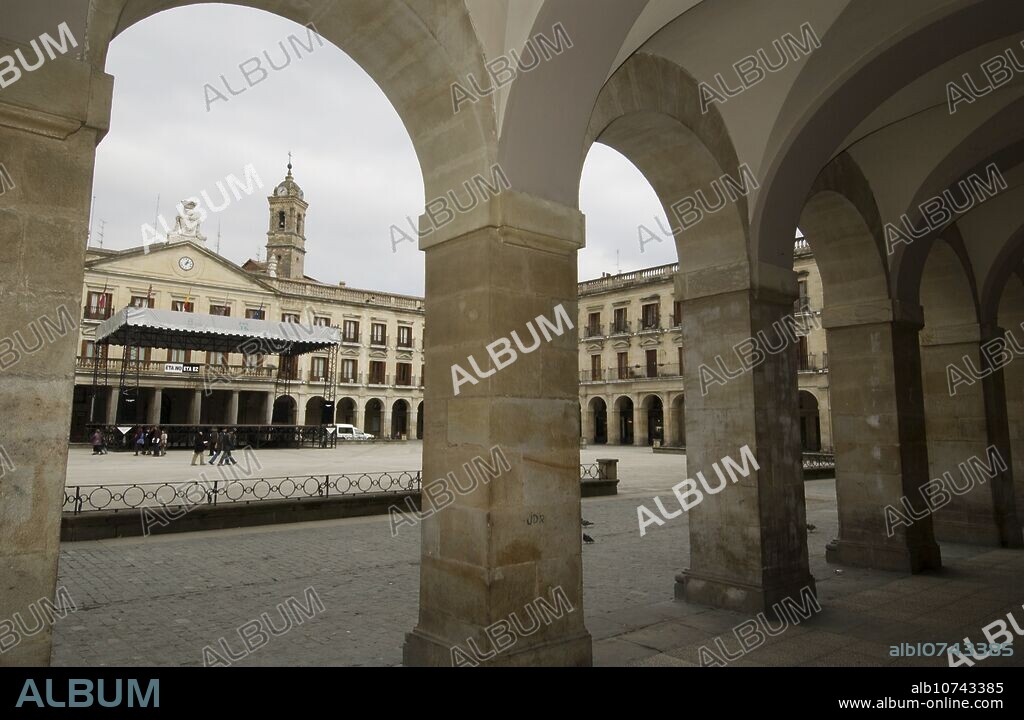 City Hall and Plaza España. Vitoria-Gasteiz. Alava. Euskadi. Spain.