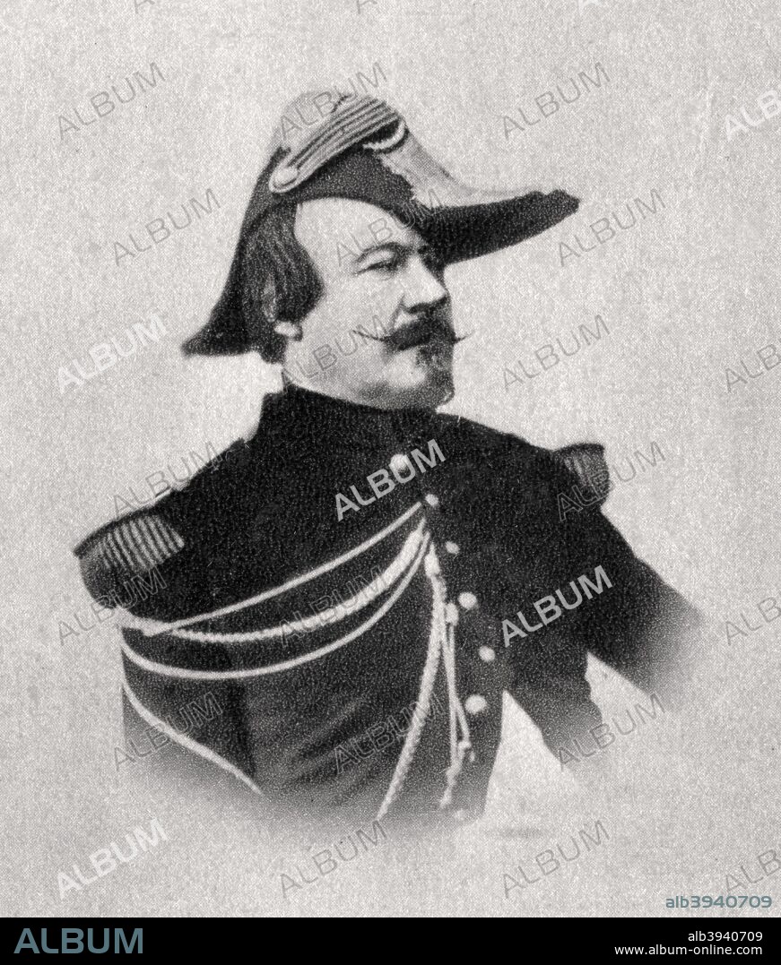 Francois Certain Canrobert, French general, 1869. After serving in Africa, Canrobert (1809-1895) was appointed aide-de-camp to President Louis-Napoleon, and participated in the coup d'etat that led to the establishment of the Second Empire. He was wounded at the Battle of Alma in the Crimea in 1851. Made  a Marshal of France, he fought at Magenta and Solferino in the Austro-Sardinian War amd commanded the VI Corps in the Franco-Prussian War before surrendering at the besieged city of Metz. A photograph from Album de Photographies dans L'Intimite de Personnages Illustres, 1850-1900, 2nd album, Editions MD, Paris.