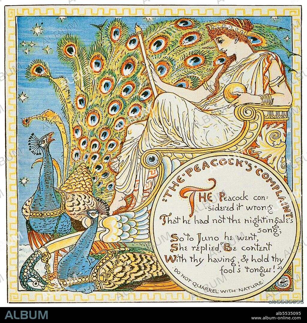 Walter Crane (15 August 1845 – 14 March 1915) was an English artist and book illustrator. He is considered to be the most influential, and among the most prolific, children’s book creator of his generation and, along with Randolph Caldecott and Kate Greenaway, one of the strongest contributors to the child's nursery motif that the genre of English children's illustrated literature would exhibit in its developmental stages in the latter 19th century. Crane's work featured some of the more colourful and detailed beginnings of the child-in-the-garden motifs that would characterize many nursery rhymes and children's stories for decades to come. He was part of the Arts and Crafts movement and produced an array of paintings, illustrations, children's books, ceramic tiles and other decorative arts. Crane is also remembered for his creation of a number of iconic images associated with the international Socialist movement.