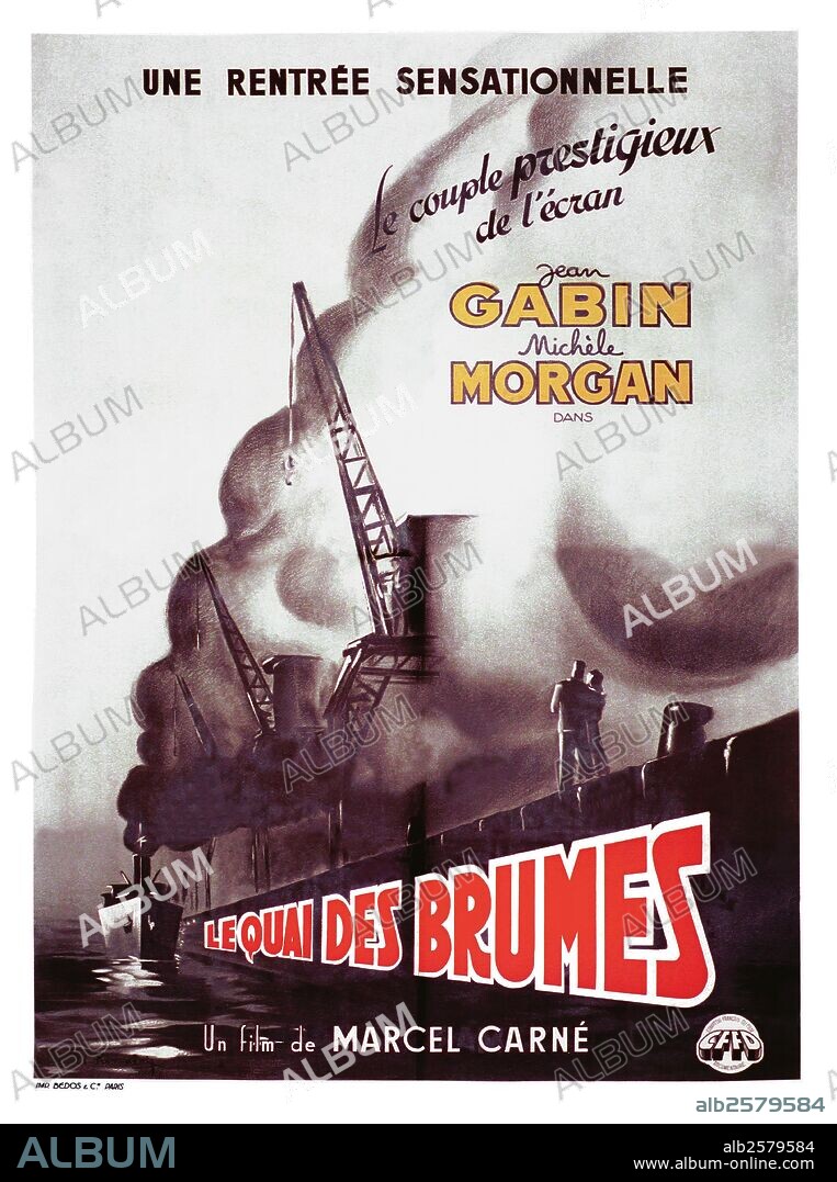 Poster of PORT OF SHADOWS, 1938 (LE QUAI DES BRUMES), directed by MARCEL CARNE. Copyright CINE ALLIANCE / PATHE.