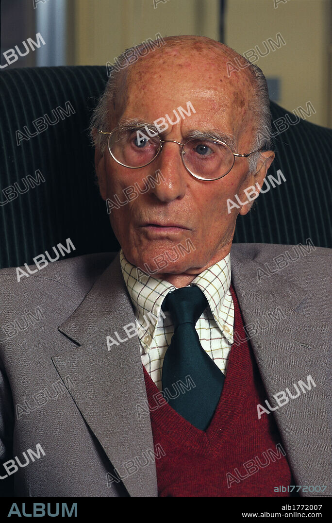 Portrait of Indro Montanelli. Portrait of the Italian journalist and writer Indro Montanelli. 1990s.