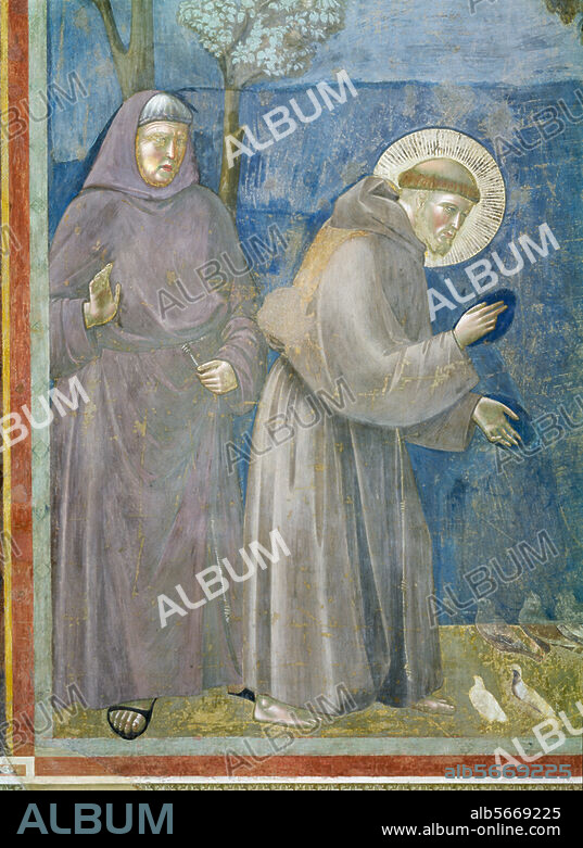Giotto di Bondone c. 1266-1337. "St. Francis Prays to the Birds". (Legenda maior XII, 3). Detail. Fresco, c. 1295/1300. Assisi, S. Francesco (Upper church, inner facade). (Photo: Stefan Diller).