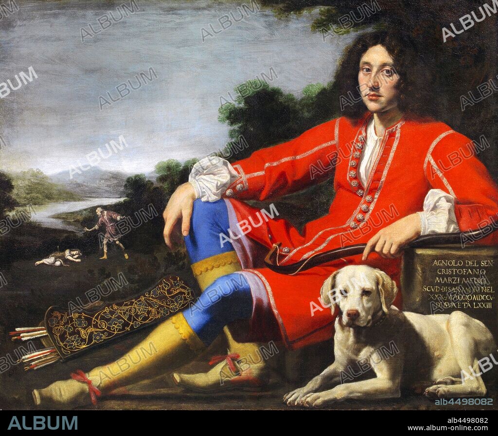 LORENZO LIPPI. Portrait of a gentleman with labrador.