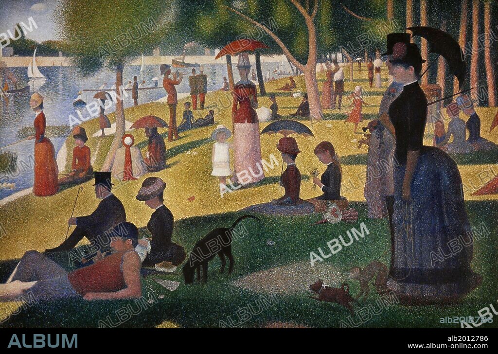 Georges Seurat / 'Tarde de domingo en la isla de la Grande Jatte', 1884-1886, Óleo sobre lienzo, 207,6 × 308 cm.
